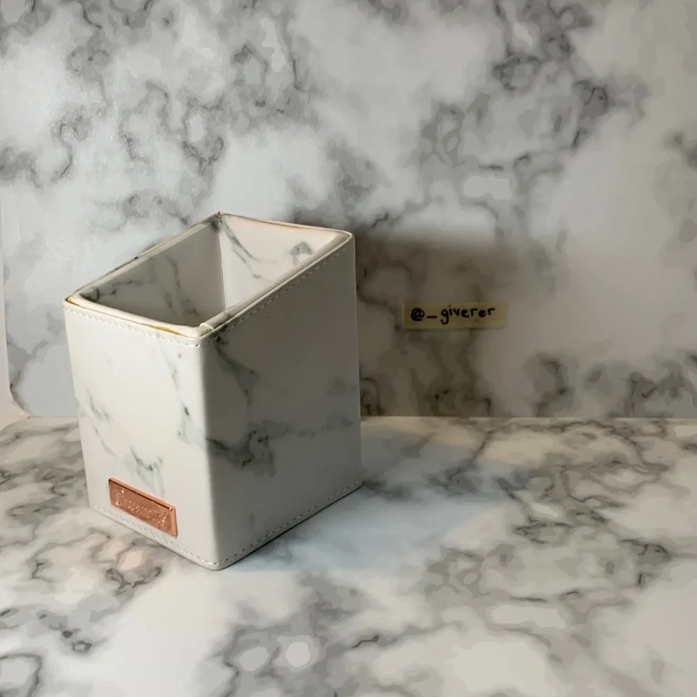 Marble Faux Leather BH Cosmetics Angled Brush Holder - Marble